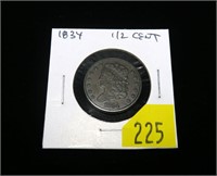 1834 U.S. half cent, XF
