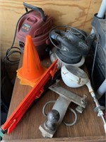 Auto lot with buffer, hitch, cones, shop vac
