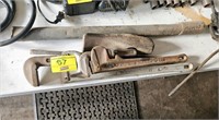 18" PIPE WRENCH, 24" PIPE WRENCH, PRY BAR,