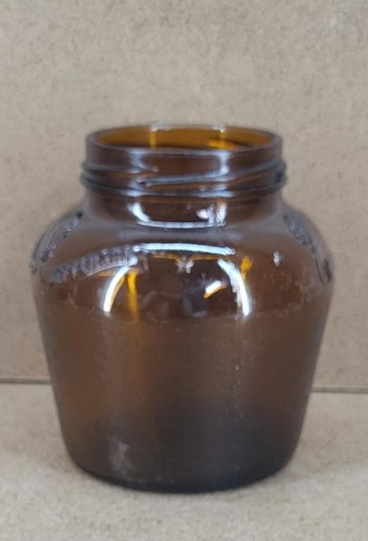 Thomas Jefferson Amber Glass Jar