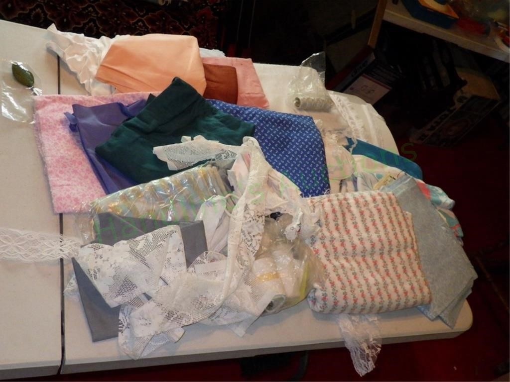 Large Collection of Fabric in Tote