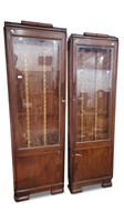 Unusual Pair of Wall Mounted Collectors Cabinets,