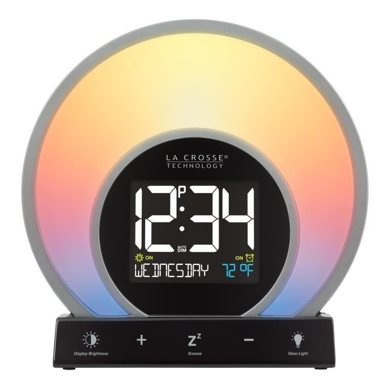 C8256  La Crosse Sunrise Alarm Clock Black W7414