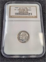 1999-S Silver Roosevelt Dime coin NGC PF69 Ultra
