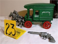 cast iron; McAllister coach; toy pistol