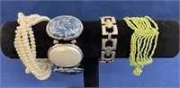 (4) Costume Jewelry Bracelets, 2 are expandable