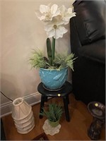 Stool and Artificial Plant