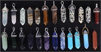 CHINESE ASSORTED GEMSTONE LADIES PENDANTS - (24)