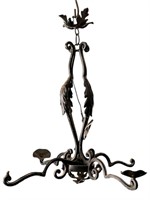 4 Light Iron  French Fixture w/ Leaves