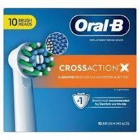 ORAL B CROSSACTION 10 BRUSH HEADS $32