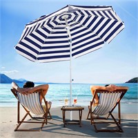SERWALL 6.5FT Beach Umbrella with Removable Sand A