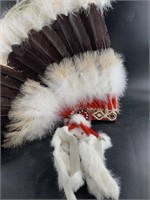 Beautiful Native American headdress with red felt,