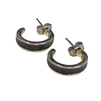 Classic Black And Gold-tone Earrings