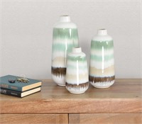 Green Sand Vase Set of 3