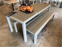 Outdoor Dining Table w/ 2 Bench Seats