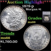 *Highlight* 1879-p Morgan $1 Graded ms66