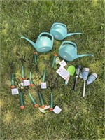 Trowels, watering cans, and lawn lights