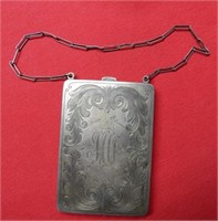 Silver Compact Case with 1916 Engraving
