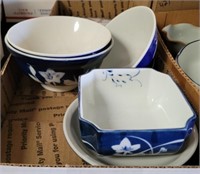 5 PC BLUE/WHITE JAPANESE BOWLS