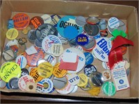 Flat Full of Illinois Political Buttons