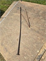 2 round steel stakes & 1 flathead steel stake