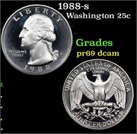 Proof 1988-s Washington Quarter 25c Grades GEM++ P