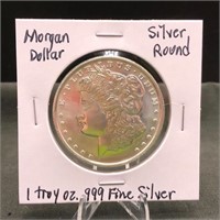 Morgan Dollar Design Silver Round