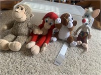 MONKEY AND OTHER STUFFED ANIMALS