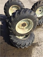 (2) FIRESTONE POWER IMPLEMENT TIRES ON 6 HOLE RIMS