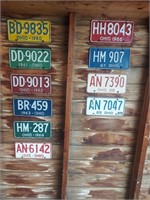 Lot of 10 1960s Automobile License Plates. All