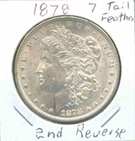1878 7-Tail Feather 2nd Reverse Morgan Silver