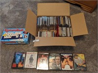 CDs, DVDs, Cassettes, and Rummikub Game