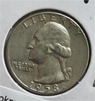 1958D Washington Quarter Silver