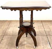 Antique Victorian Edwardian Wood Parlor Side Table