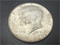 1966 Kennedy 40% Silver Half Dollar