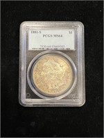 1881 S PCGS MS64 Morgan Silver Dollar