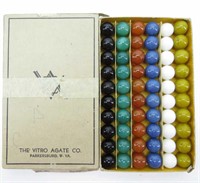 (60) Vitro Agate Co. Marbles in Original Box