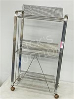 vintage chrome record stand - 36 x 20 x 11