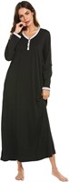 Ekouaer Women's Casual Long Sleeve Nightgown