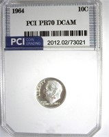 1964 Dime PR70 DCAM LISTS $5250