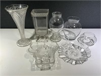 VTG US Glass Co Vase, Celery Vase, Apothecary