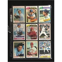 9 1970's-80's Baseball Hof Cards