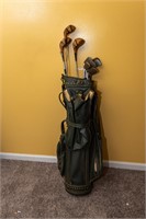 Collection of Golf Clubs and Case