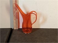 MCM Viking orange persimon swung glass pitcher