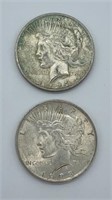 (2) 1923 Peace Dollars