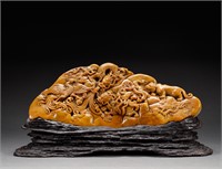 Qing Dynasty lapis lazis embedded eight treasures