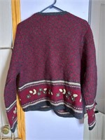 Vintage Tally Ho Womens 100% Wool Cardigan
