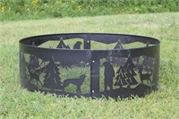 Large Metal Outdoor Fire Ring -36"dia x 12"h