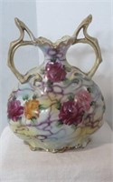 Early 20th Century Handpainted Rose Floral Vase