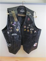 Size 54 Motorcycle Vest with Pins